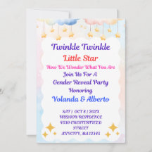 Könsbestämningsinbjudan för Twinkle Twinkle Little