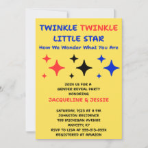 Könsbestämningsinbjudan för Twinkle Twinkle Little