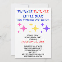 Könsbestämningsinbjudan för Twinkle Twinkle Little