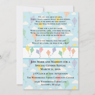 Könsbestämningsinbjudan Upp, Upp och Borta Inbjudningar