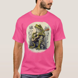 Könsbittermalgroda med akustiskt gitarr t shirt