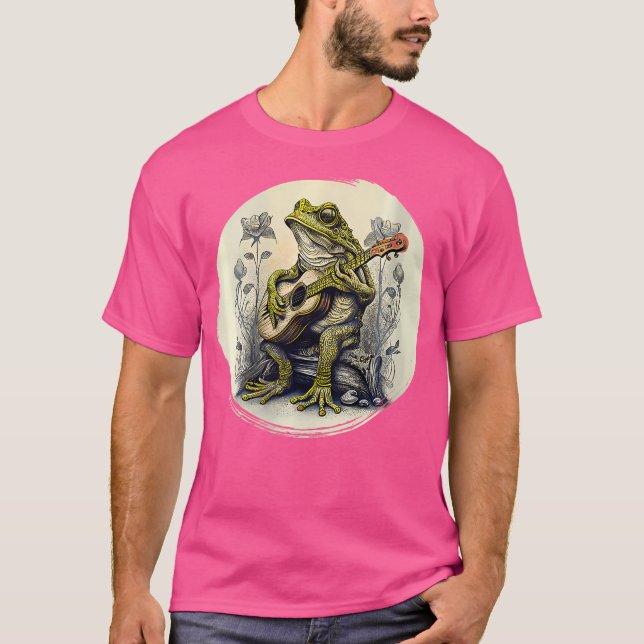 Könsbittermalgroda med akustiskt gitarr t shirt (Framsida)