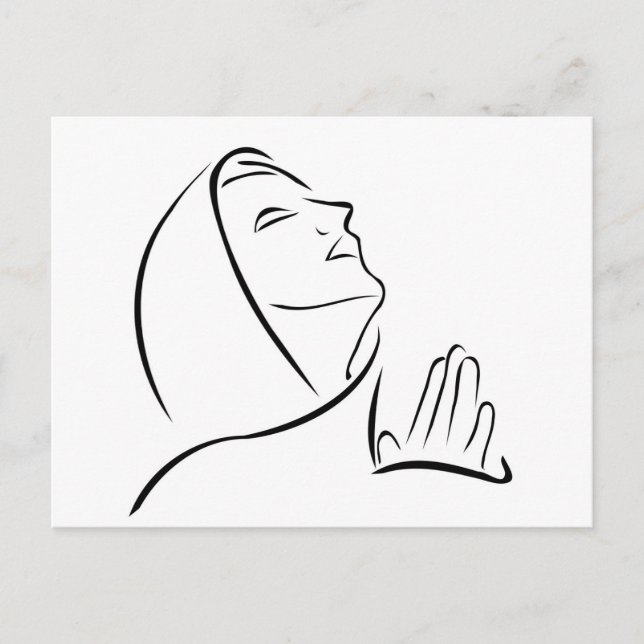 Könsbön tittar upp vid himlar vykort (Framsida)