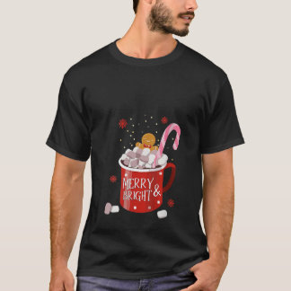 Könsbröd Retro Merry och Bright Christma T Shirt