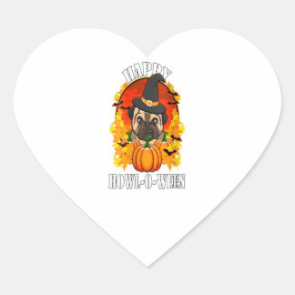 Könsbulldog Halloween Gift för Hundälskare Gift Hjärtformat Klistermärke