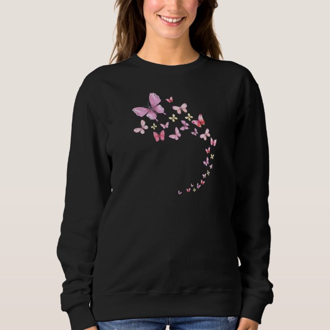 KönsButterflies Vattenfärg T Shirt (Framsida)