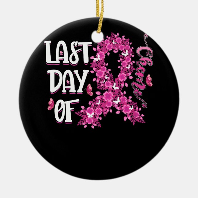 Könscancer i Rosan Kemo Bröstcancer Awaren Julgransprydnad Keramik (Framsidan)