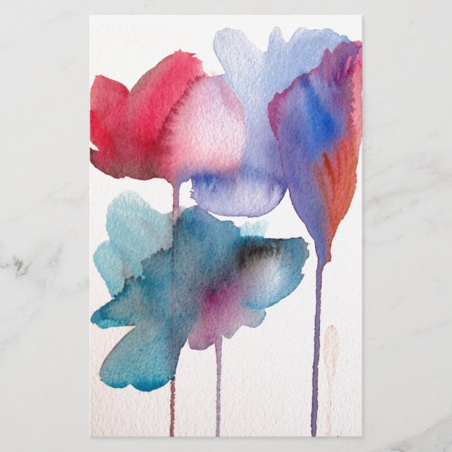 Konsdesign av modern blommigt för vattenfärgsblomm (Framsida)