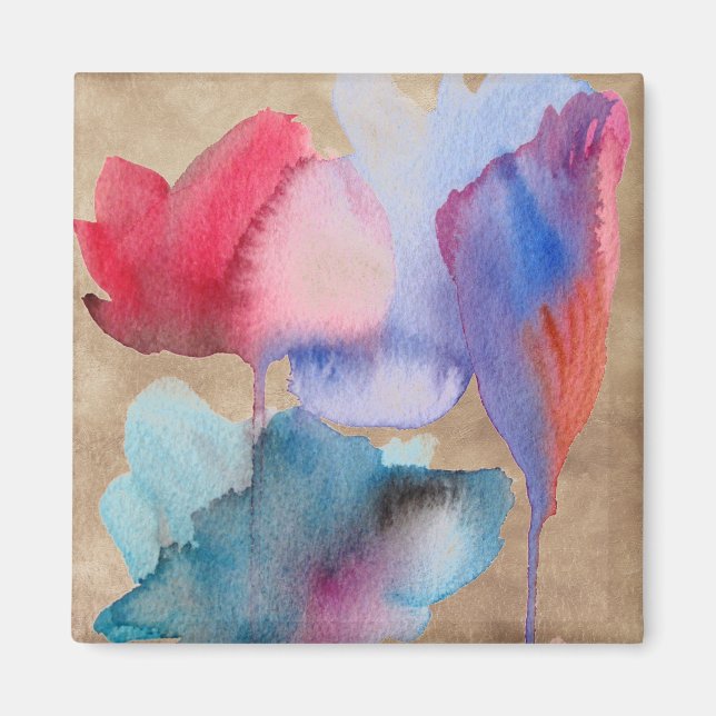 Konsdesign av modern blommigt för vattenfärgsblomm magnet (Framsidan)