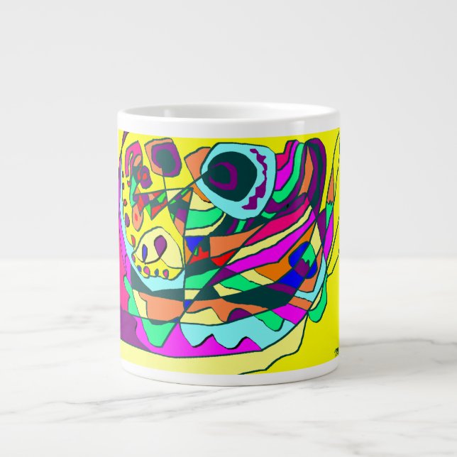 Konsdesign bild på en mugg som dricker jumbo mugg (Framsidan)
