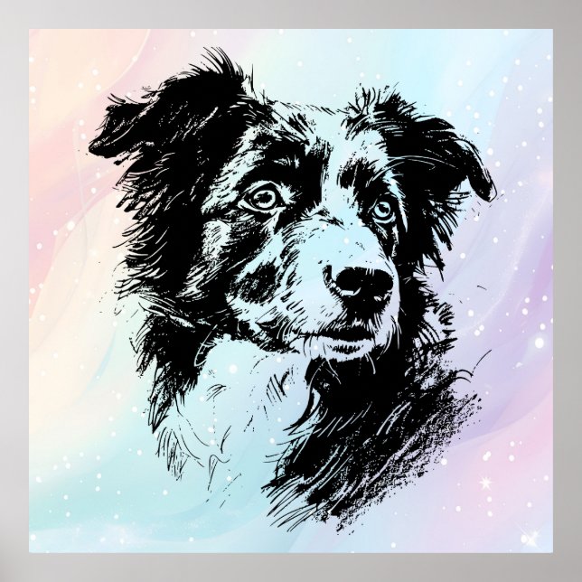 Konsdesign för Chic i Australian shepherd Hund Poster (Framsidan)