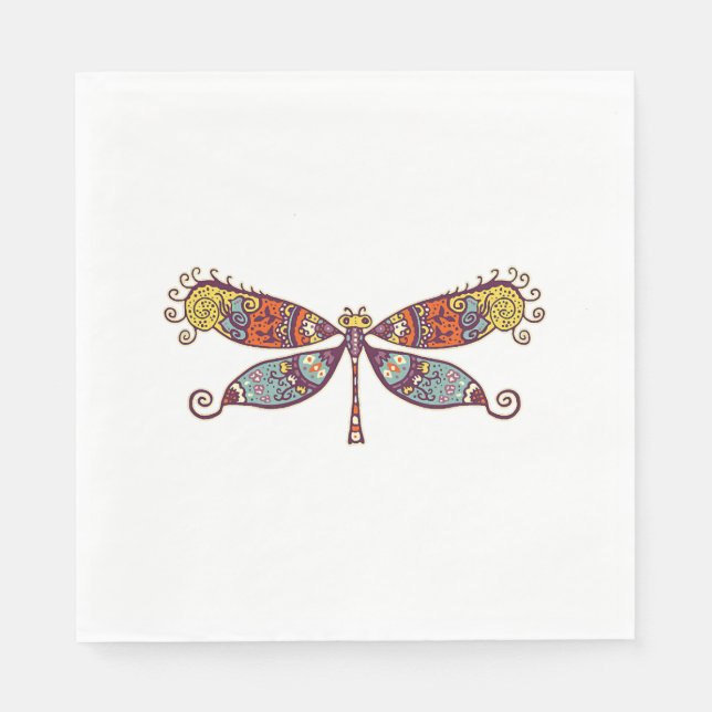Könsdragonfly Färggrafik Pappersservett (Framsidan)