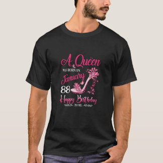 Könsdrottning föddes 88 januari, 88:e födelsedag t shirt