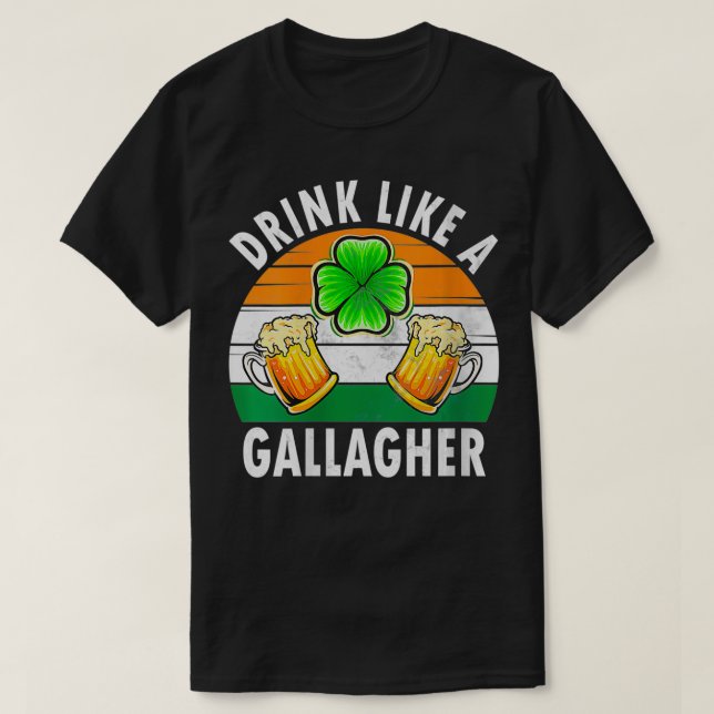 Könsdryck som en Gallagher Funny Saint patrick T Shirt (Design framsida)