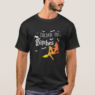 Könsdryck upp vitscharna Funny Halloween Vin Älska T Shirt