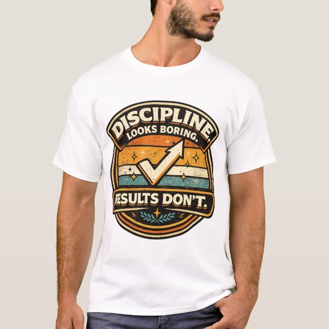 Konsekvens Motivation Badge Konst T Shirt (Framsida)