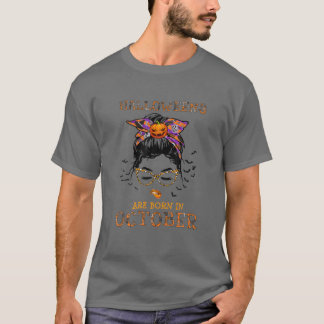 Könsen Halloqueens föds i oktober i Messy Bun H T Shirt