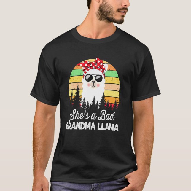 Könsen Hon är en dålig mormor Llama Mamma Sol T Shirt (Framsida)