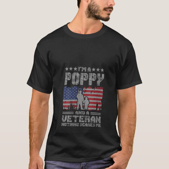 Könsen jag är vallmo och veteran Inget Skrämmer mi T Shirt (Framsida)
