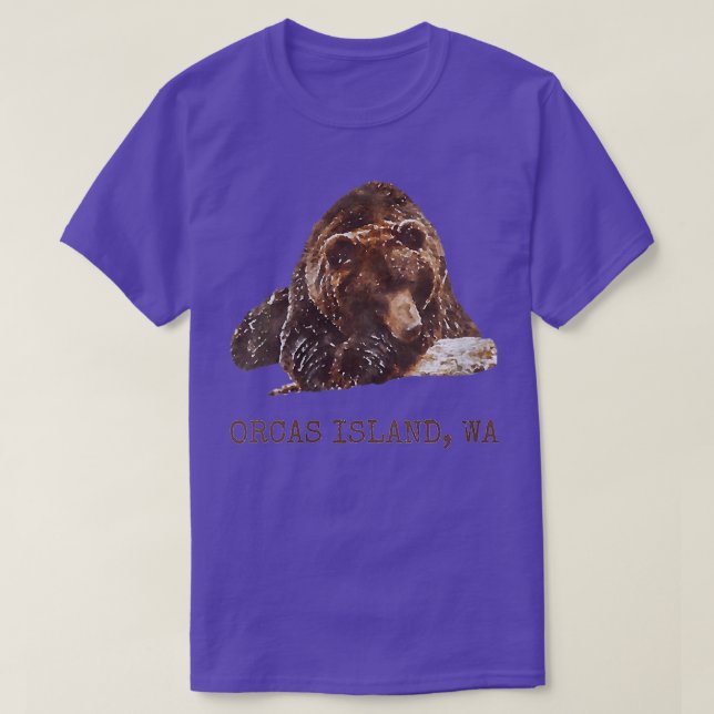 Könsen Orcas-ön Brown Grizzly Bear i Snö T Shirt (Design framsida)