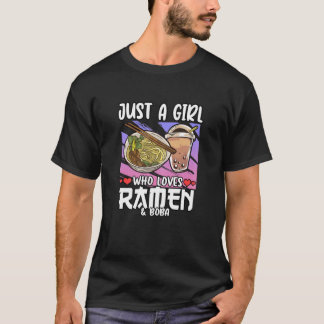 Könser bara en flicka som Kärlek Ramen och Boba T Shirt