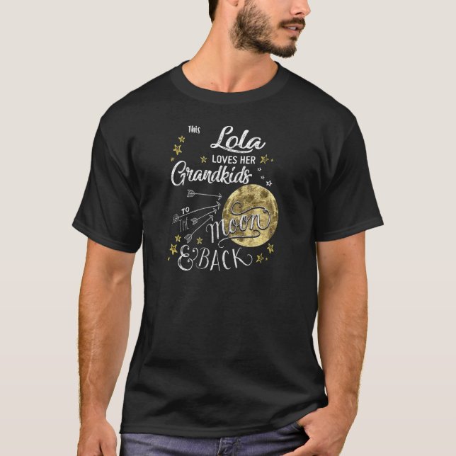 Könser Lola Kärlek sitt Barnbarn till Måne A T Shirt (Framsida)
