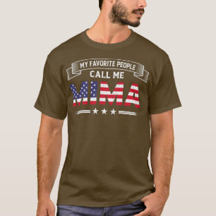 Könser Mina favoriter kallar mig Mima USA flagga G T Shirt
