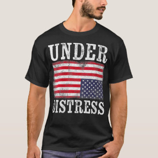 Könser uppströms den amerikanska Flagga under Trän T Shirt