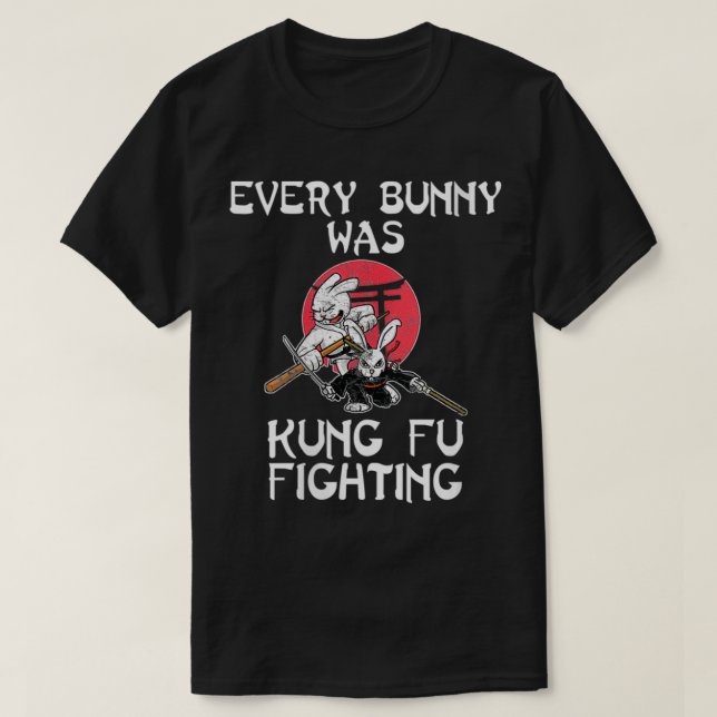 Könser varje Bunny kämpade mot Påsk Su i Kung fu T Shirt (Design framsida)