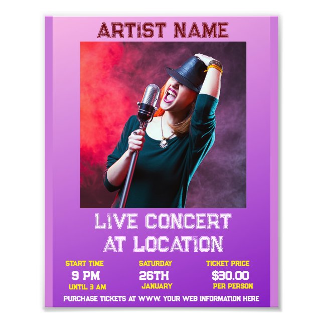 Konsert 8 x 10-fotoutvidgning fototryck (Framsidan)