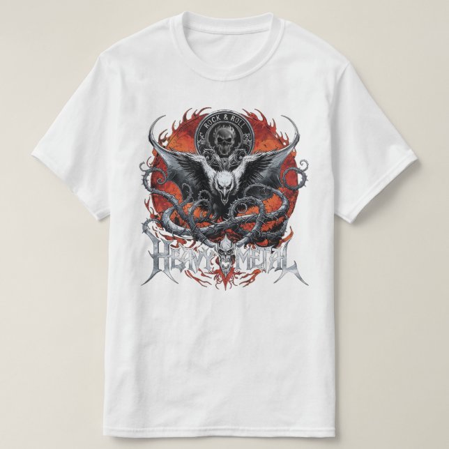 Konsert Clothes Heavy Metall Bära Sten & Roll Band T Shirt (Design framsida)