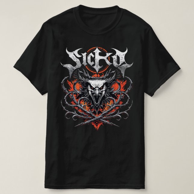 Konsert Clothing Bära Heavy Metall Sten Band Sicko T Shirt (Design framsida)