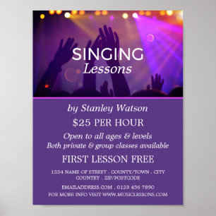 Konsert Crowd, Vocalist Lessons Reklamation Poster