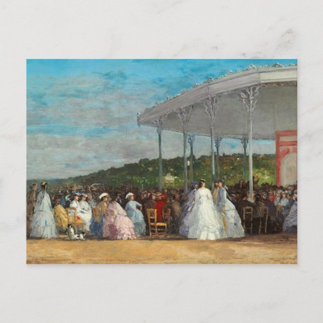 Konsert i Casino, 1865 av Eugene Boudin Vykort (Framsida)