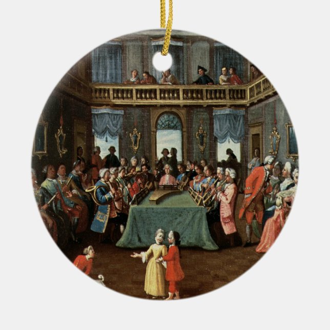 Konsert i ett privat hus julgransprydnad keramik (Framsidan)