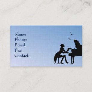 Konsert Piano Player Blue Visitkort