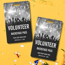 Konsert volontär allt tillträde pass svart vitt 