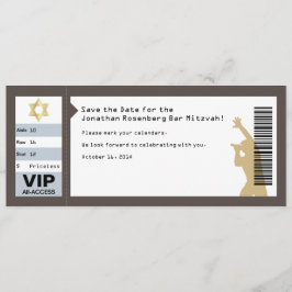 Konsertbiljett Bar Mitzvah Save the Date i Brun Inbjudningar