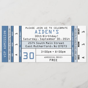 Konsertbiljett Inbjudan Blå