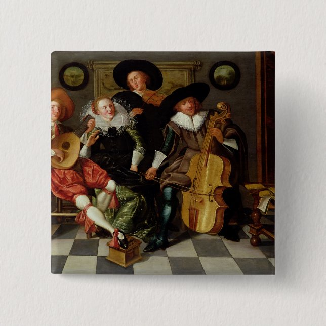 Konserten (olja på panel) knapp (Framsida)