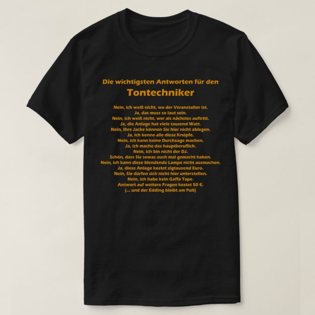 Konsertfestival för ljud-teknikern Ljud Ingenjör 1 T Shirt (Design framsida)