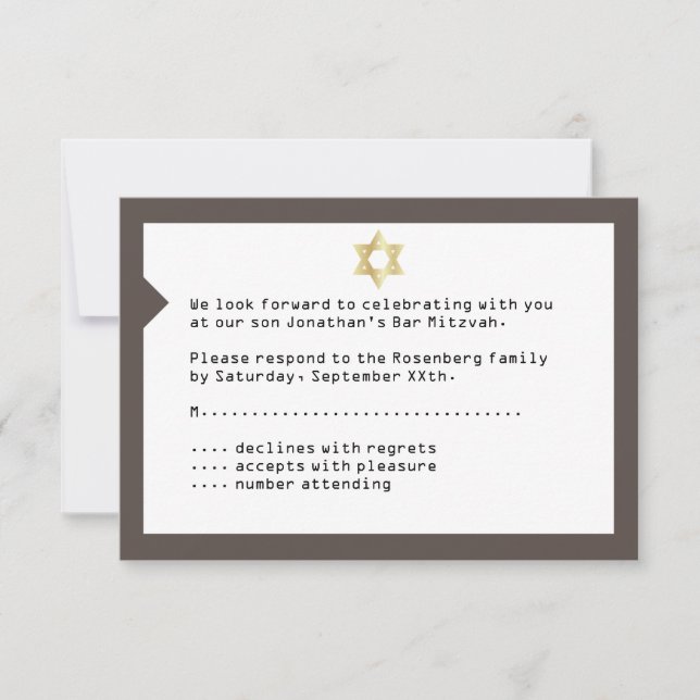 Konsertkort för OSA av Biljett Pub Mitzvah Brown Inbjudningar (Framsida)