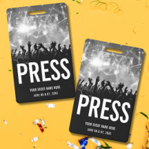 Konsertpress Allt Tillträde Pass Svart Vitt