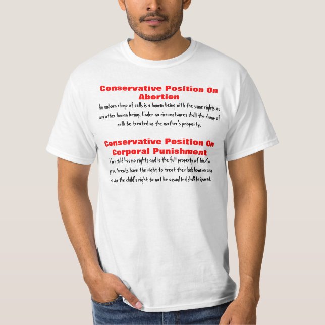 Konservativ abort & kroppsaga t-shirt (Framsida)