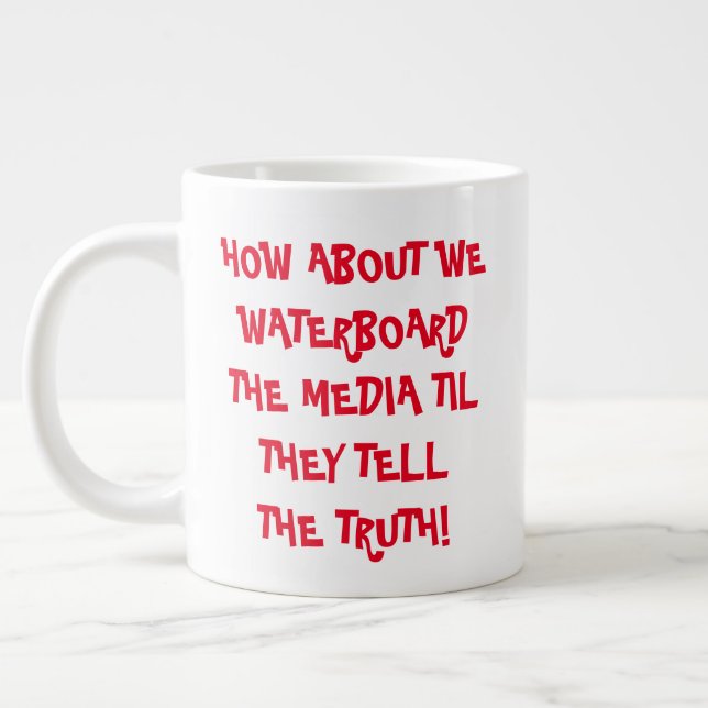 Konservativ Anti Leftist Mainstream Media Bias Jumbo Mugg (Vänster)