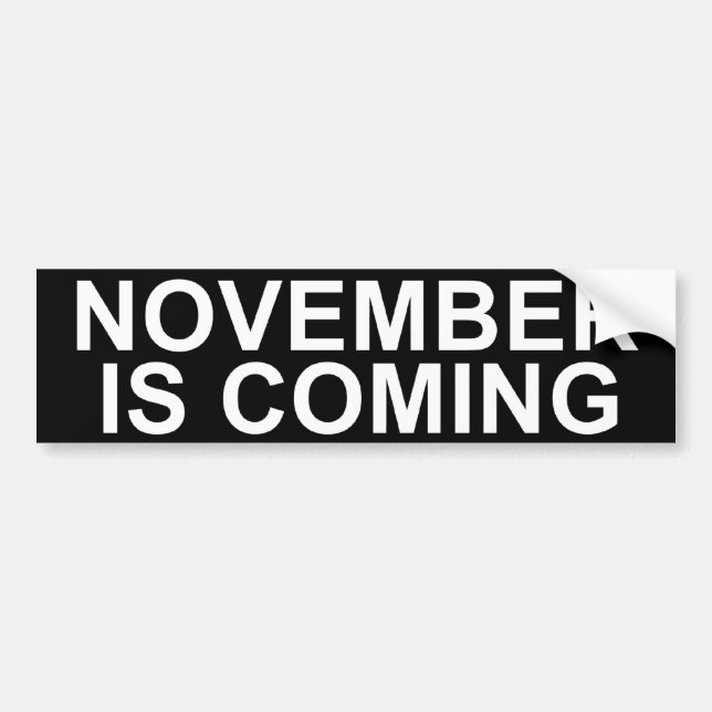 Konservativ bildekal. "ÄR NOVEMBER KOMMANDE ", Bildekal (Framsidan)