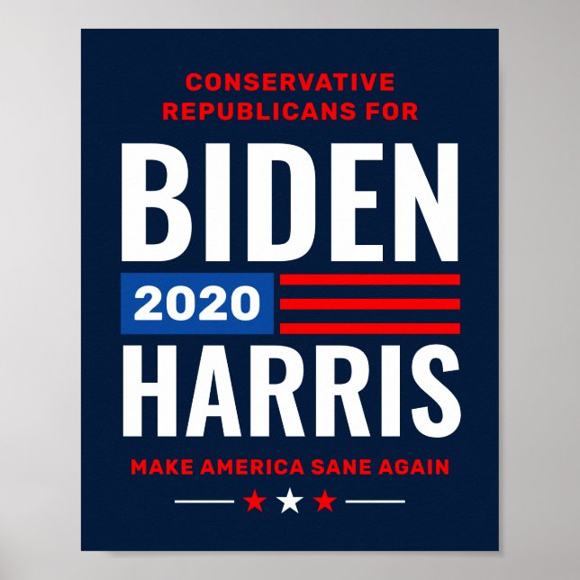 Konservativ för Biden Harris 2020 Kampanj Poster (Framsidan)
