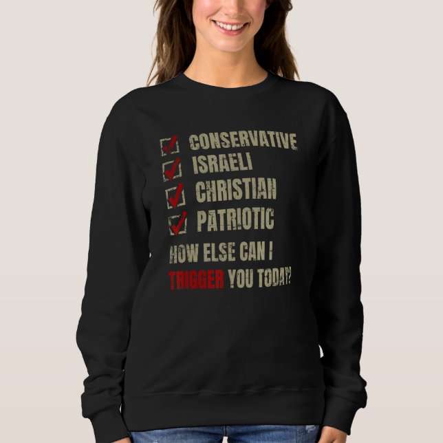 Konservativ israelisk kristen Patriotic Funny T Shirt (Framsida)