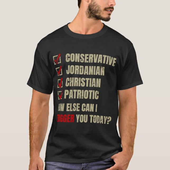 Konservativ Jordansk kristen patriotisk T Shirt (Framsida)