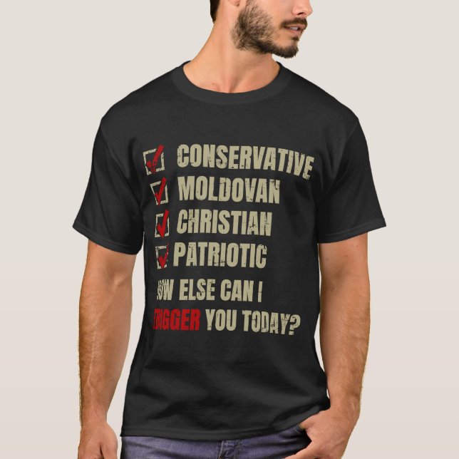 Konservativ Moldovan Christian Patriotic T Shirt (Framsida)